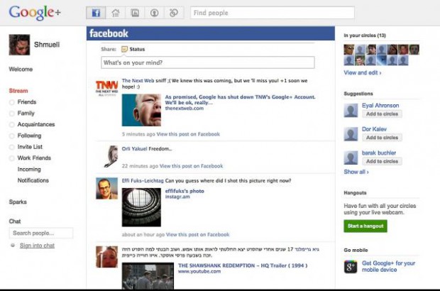 Facebook Updates in Google Plus integrieren