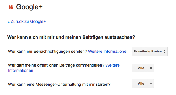 Entscheide, wer dich auf Google Plus benachrichtigen darf