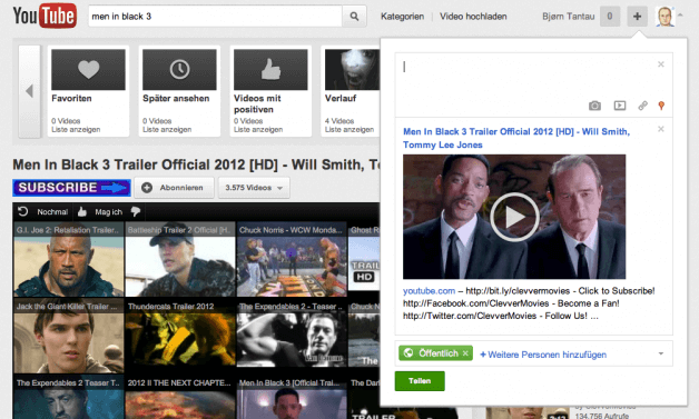 Google Plus YouTube Einbindung